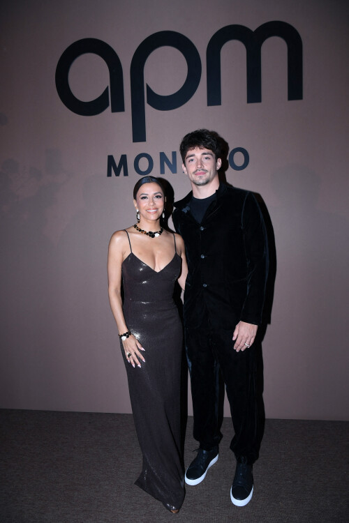 Eva Longoria, Charles Leclerc - Soire "APM Monaco"  l'htel JW Marriott lors du 78me Festival International du Film de Cannes le 20 mai 2025.  RAchid Bellak/Bestimage "APM Monaco" evening at the JW Marriott Hotel during the 78th Cannes International Film Festival on May 20, 2025.