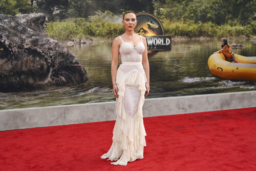 Scarlett Johansson attends the "Jurassic World Rebirth" premiere on Monday, June 23, 2025, at Lincoln Center in New York. (Photo by Evan Agostini/Invision/AP)/NYAP123/25174814559622/062325131813, 21334631,/2506240040