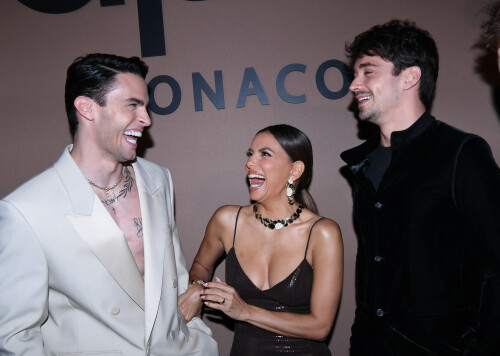 Baptiste Giabiconi, Eva Longoria, Charles Leclerc - Soire "APM Monaco"  l'htel JW Marriott lors du 78me Festival International du Film de Cannes le 20 mai 2025.  RAchid Bellak/Bestimage "APM Monaco" evening at the JW Marriott Hotel during the 78th Cannes International Film Festival on May 20, 2025.