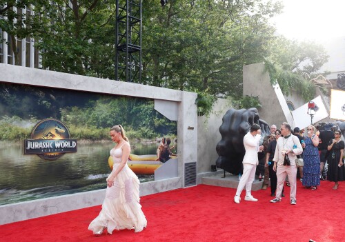 Mandatory Credit: Photo by John Angelillo/UPI/Shutterstock (15370977i)Scarlett Johansson arrives on the red carpet for the "Jurassic World Rebirth" New York Premiere at Lincoln Center on Monday June 23, 2025 in New York City.Jurassic World Rebirth Premiere, New York, United States - 23 Jun 2025