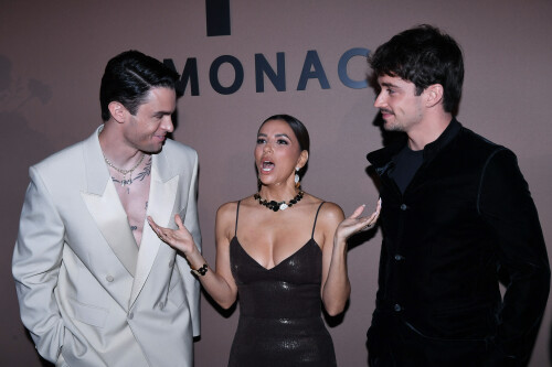 Baptiste Giabiconi, Eva Longoria, Charles Leclerc - Soire "APM Monaco"  l'htel JW Marriott lors du 78me Festival International du Film de Cannes le 20 mai 2025.  RAchid Bellak/Bestimage "APM Monaco" evening at the JW Marriott Hotel during the 78th Cannes International Film Festival on May 20, 2025.