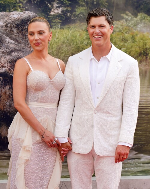 Mandatory Credit: Photo by Paul Zimmerman/Shutterstock (15369741aj)Scarlett Johansson and Colin JostUniversal Pictures and Amblin Entertainment's 'Jurassic World: Rebirth' film premiere, New York, USA - 23 Jun 2025