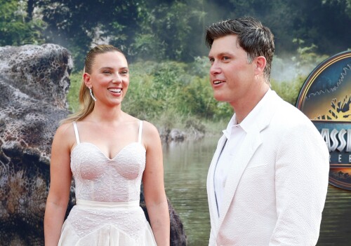 Mandatory Credit: Photo by John Angelillo/UPI/Shutterstock (15370977l)Scarlett Johansson and Colin Jost arrive on the red carpet for the "Jurassic World Rebirth" New York Premiere at Lincoln Center on Monday June 23, 2025 in New York City.Jurassic World Rebirth Premiere, New York, United States - 23 Jun 2025