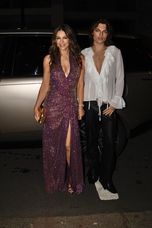 BGUK_3379824 - London, UNITED KINGDOM  Liz Hurley and Damian Hurley turn heads on the red carpet of the Attitude Awards.Pictured: Liz Hurley, Damian HurleyBACKGRID UK 8 OCTOBER 2025 BYLINE MUST READ: Bob Grey / BACKGRIDUK: +44 208 344 2007 / uksales@backgrid.comUSA: +1 310 798 9111 / usasales@backgrid.com*Pictures Containing Children Please Pixelate Face Prior To Publication*