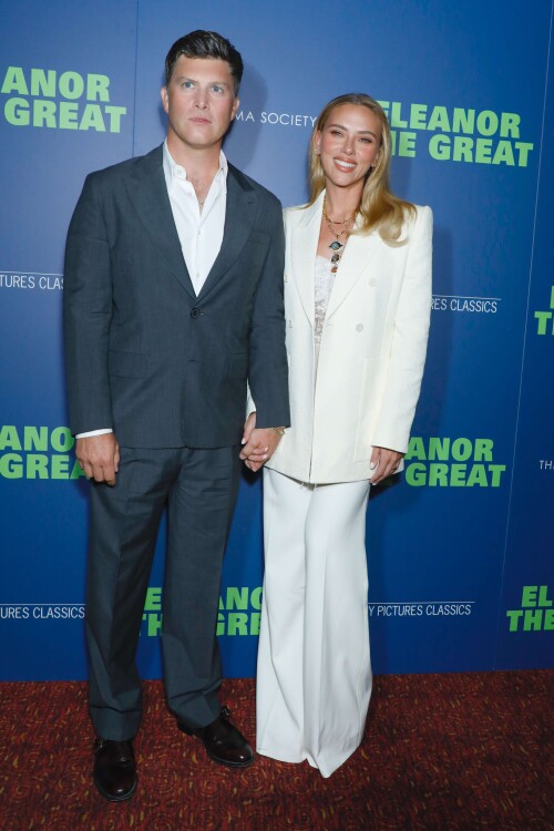 Mandatory Credit: Photo by Gregory Pace/Shutterstock (15501784p)Colin Jost and Scarlett JohanssonSony Pictures Classics' 'Eleanor the Great' The Cinema Society Screening, New York, USA - 24 Sep 2025/shutterstock_editorial_EleanorScreening_15501784p//2509250357