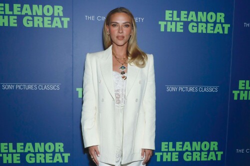 Mandatory Credit: Photo by Gregory Pace/Shutterstock (15501784ae)Scarlett Johansson, wearing a Chloe suitSony Pictures Classics' 'Eleanor the Great' The Cinema Society Screening, New York, USA - 24 Sep 2025/shutterstock_editorial_EleanorScreening_15501784ae//2509250356