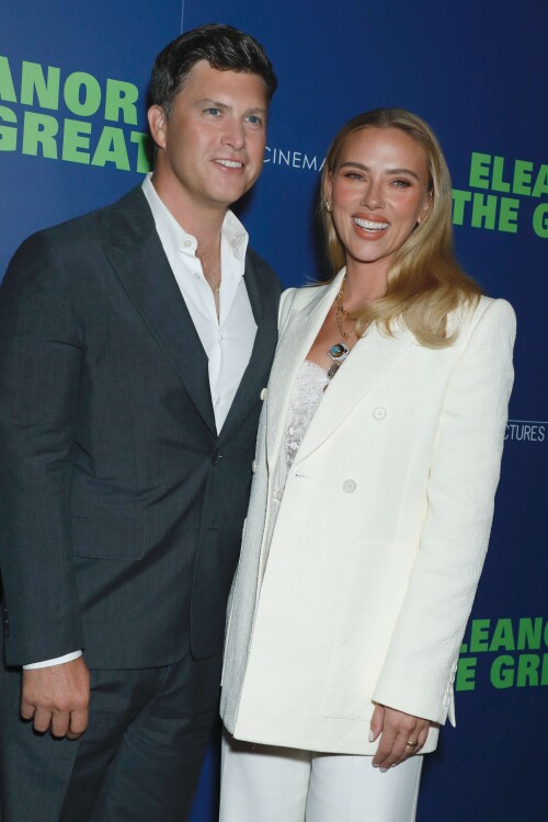 Mandatory Credit: Photo by Gregory Pace/Shutterstock (15501784g)Colin Jost and Scarlett JohanssonSony Pictures Classics' 'Eleanor the Great' The Cinema Society Screening, New York, USA - 24 Sep 2025/shutterstock_editorial_EleanorScreening_15501784g//2509250357